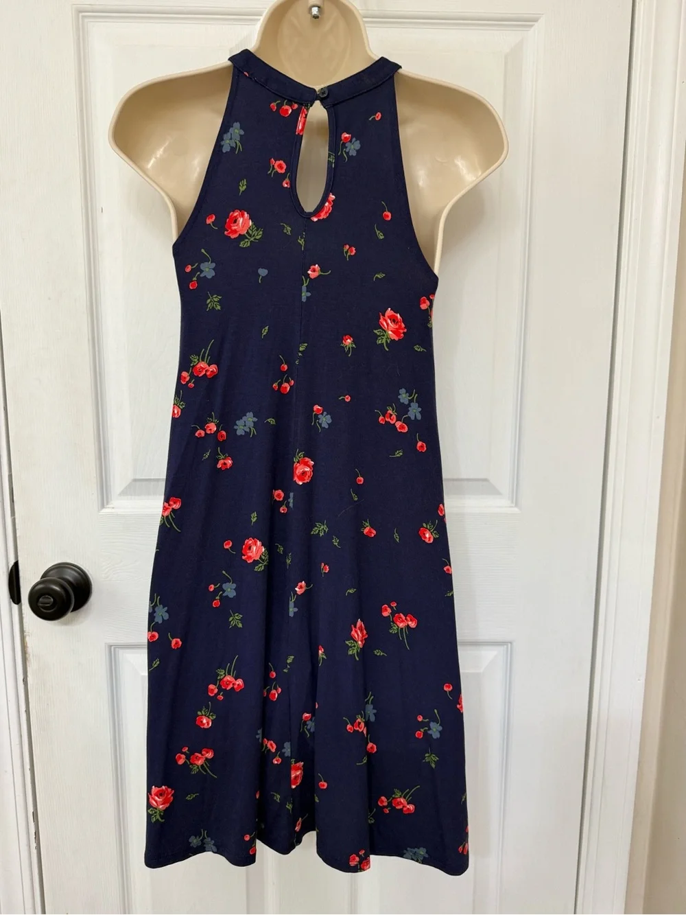 Tucker Tate Floral Swing Dress Girls XL 14/16 Navy Sleeveless Boho